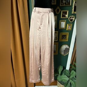 a new day Satin Wide-Leg Pants in Rose Gold Pink
